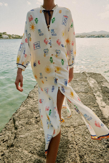 Robe longue imprimée