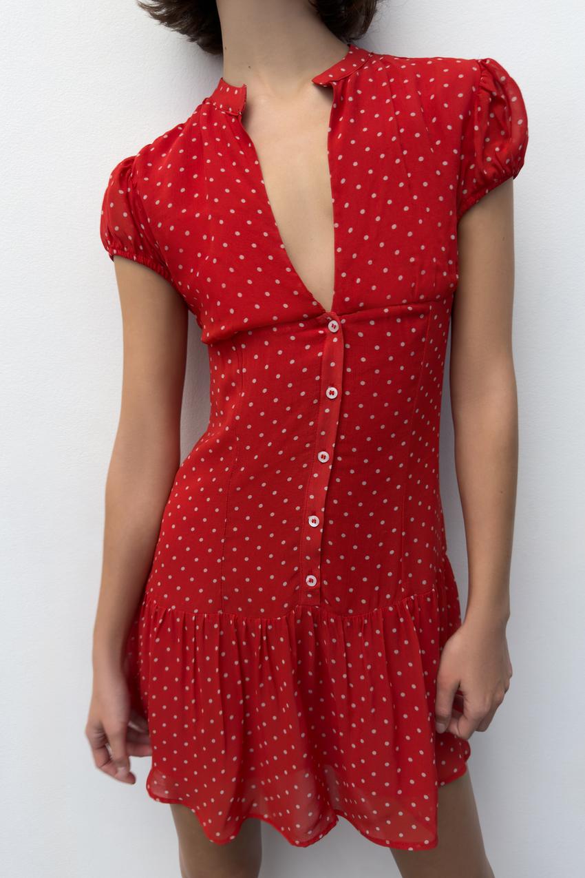 Robe courte à pois
