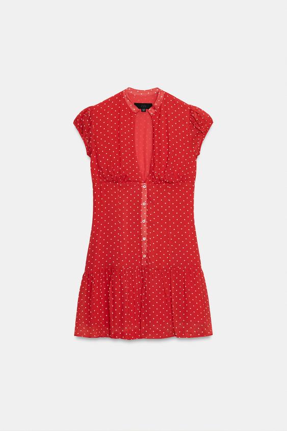 Robe courte à pois