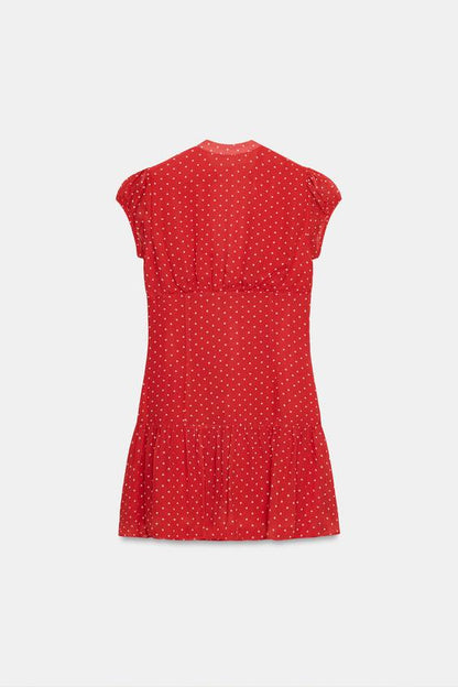 Robe courte à pois