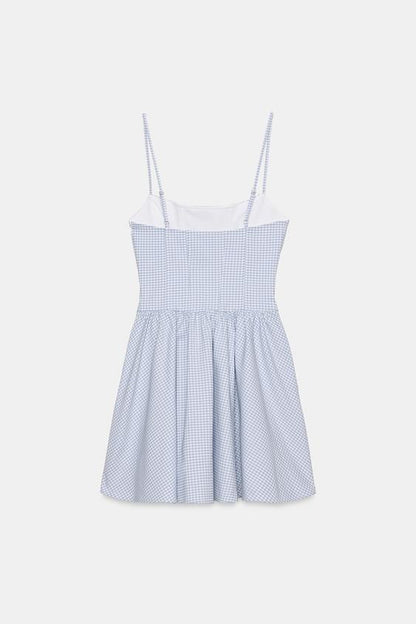 Robe corset à volume et carreaux vichy