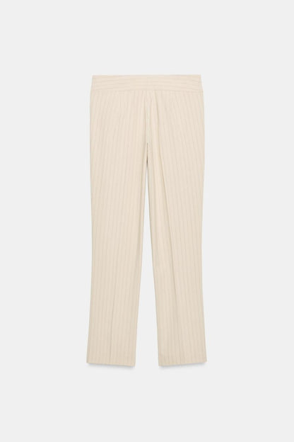 Pantalon droit à fines rayures