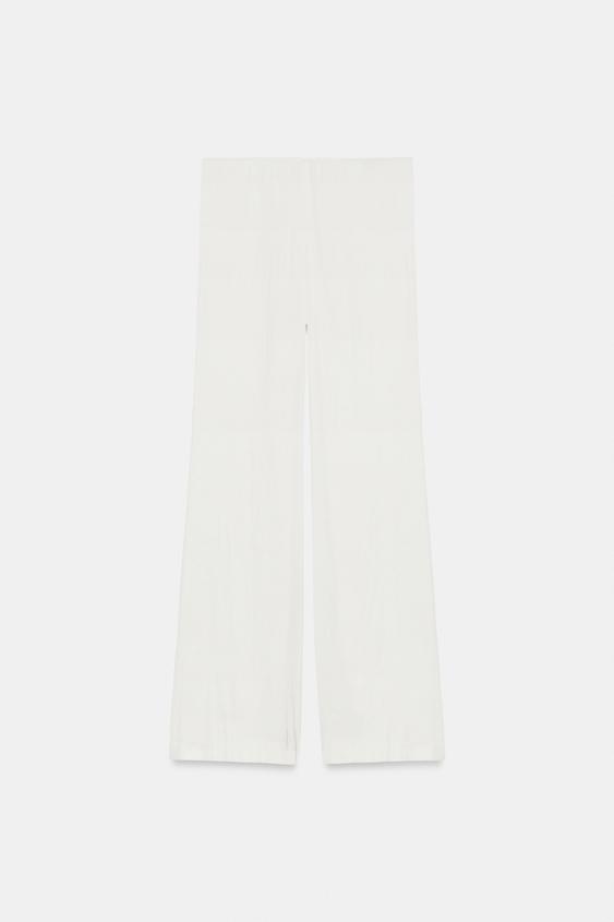 Pantalon coupe évasée satiné