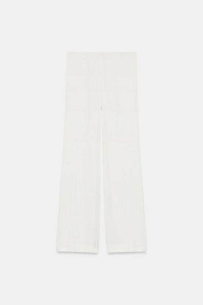 Pantalon coupe évasée satiné