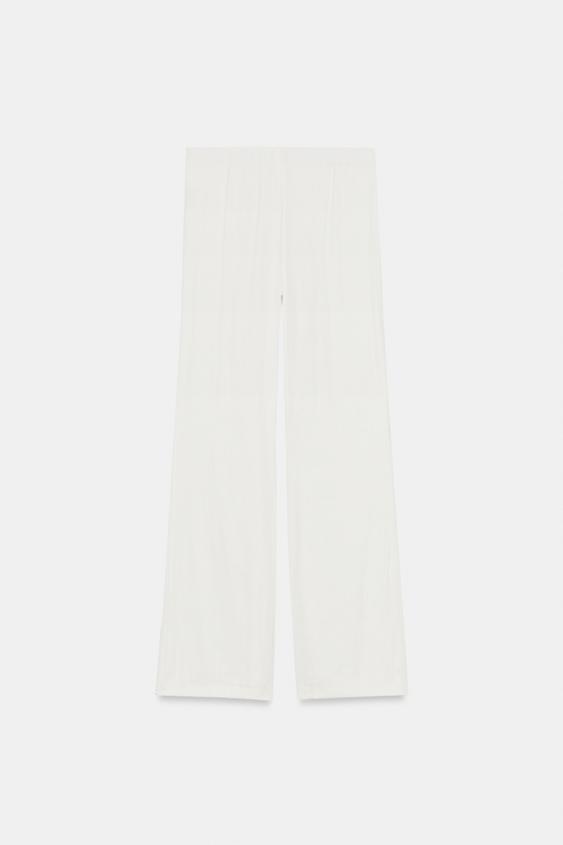 Pantalon coupe évasée satiné