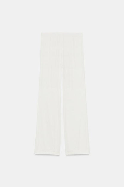 Pantalon coupe évasée satiné