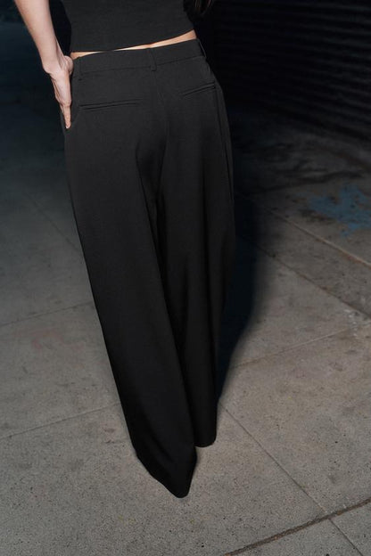 Pantalon large taille basse