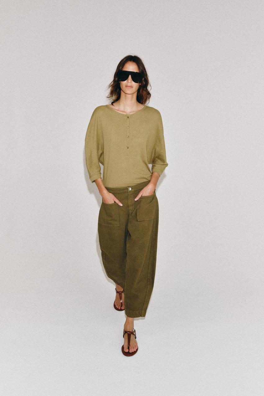 Pantalon coupe barrel ZW Collection