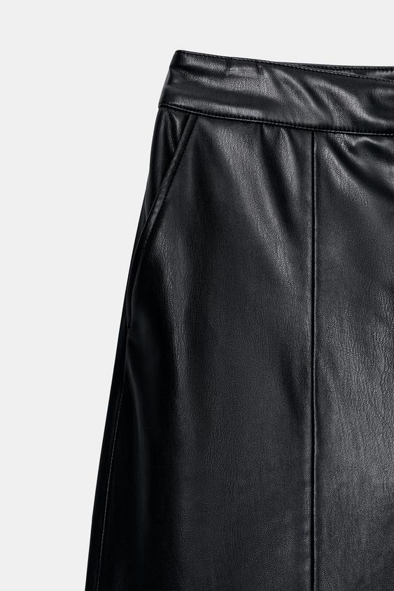 Bermuda long effet cuir