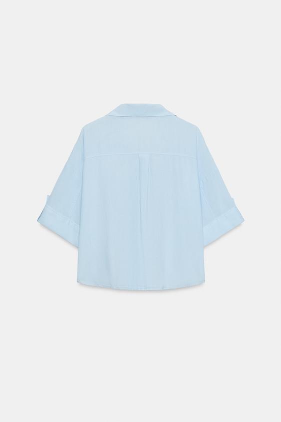 Chemise courte en lin