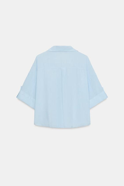 Chemise courte en lin