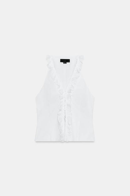 Top en nylon à volants