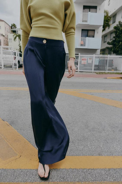 Pantalon fluide satiné