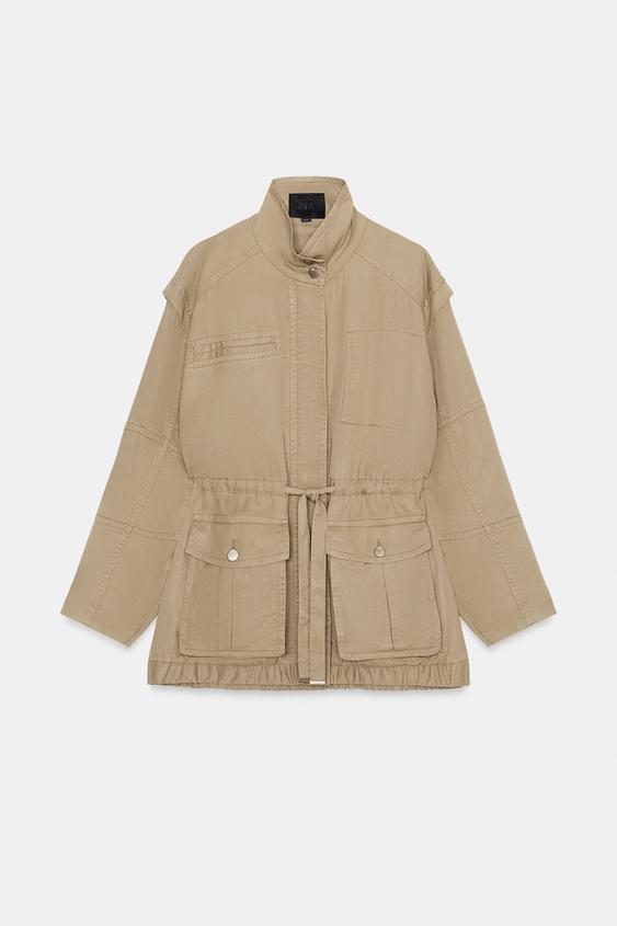 Blouson long à col montant