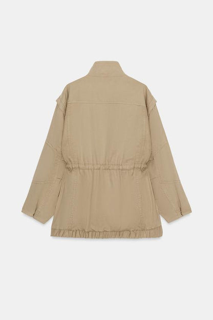 Blouson long à col montant