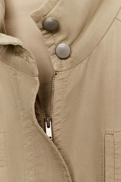 Blouson long à col montant