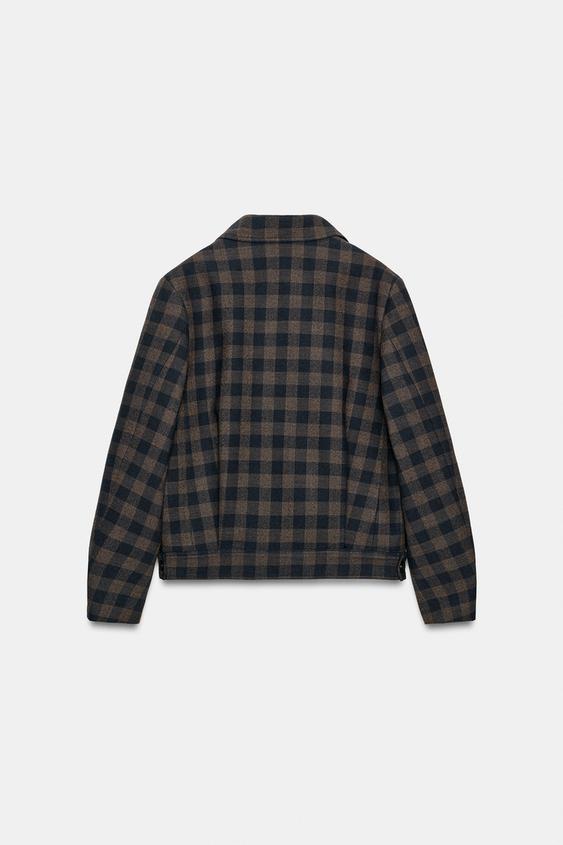 Veste croisée à carreaux ZW Collection