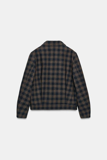 Veste croisée à carreaux ZW Collection