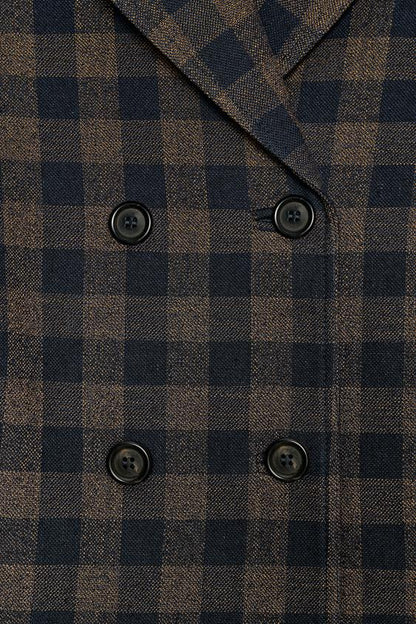Veste croisée à carreaux ZW Collection