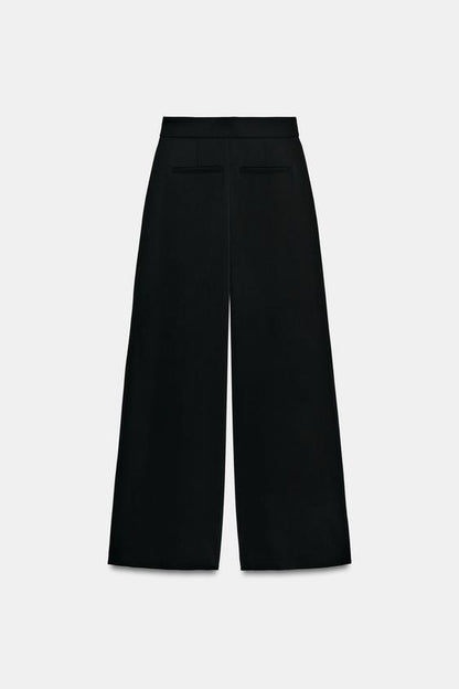 Pantalon palazzo à bouton doré
