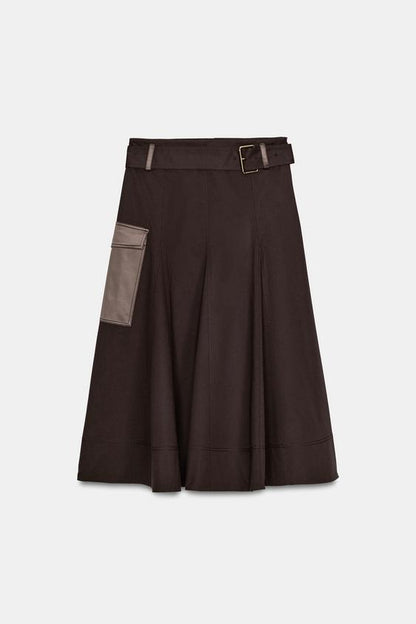 Jupe midi cargo avec ceinture
