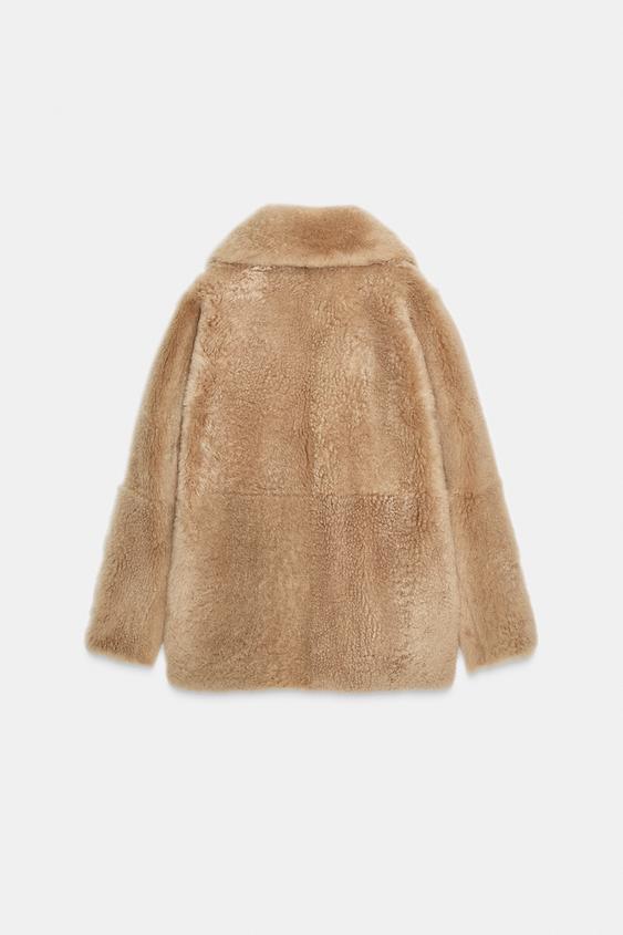 Manteau en cuir avec fourrure ZW Collection