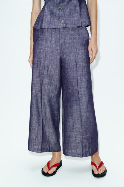 Pantalon-culotte taille haute ensemble