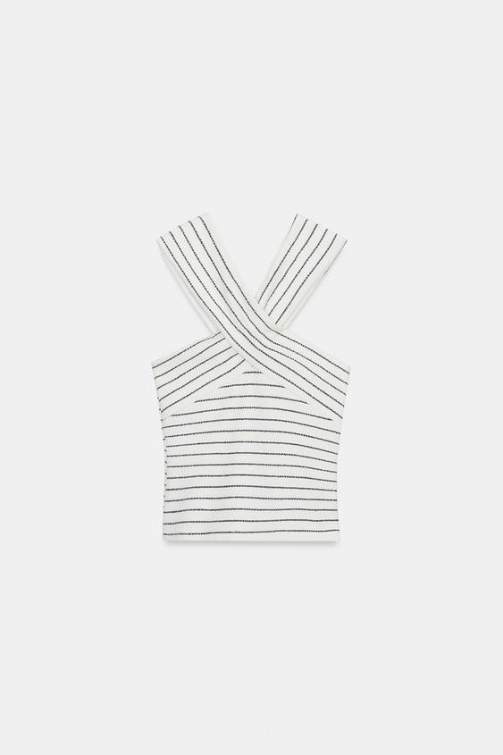 Top croisé bouclé