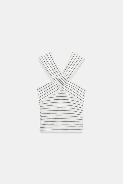 Top croisé bouclé