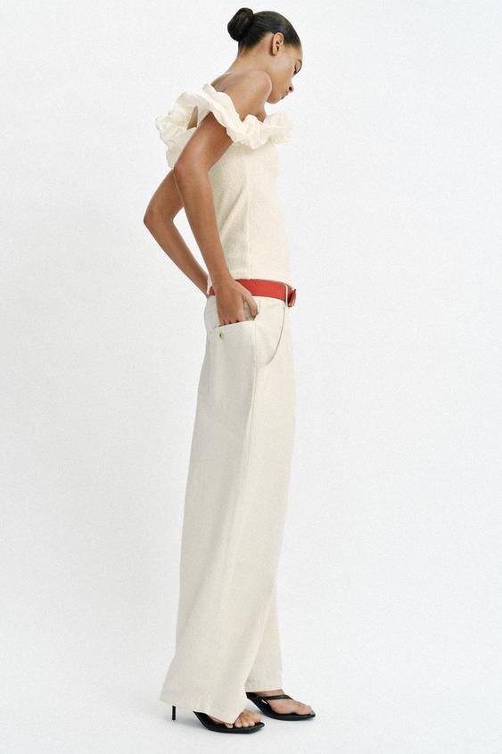 Top bouclé asymétrique