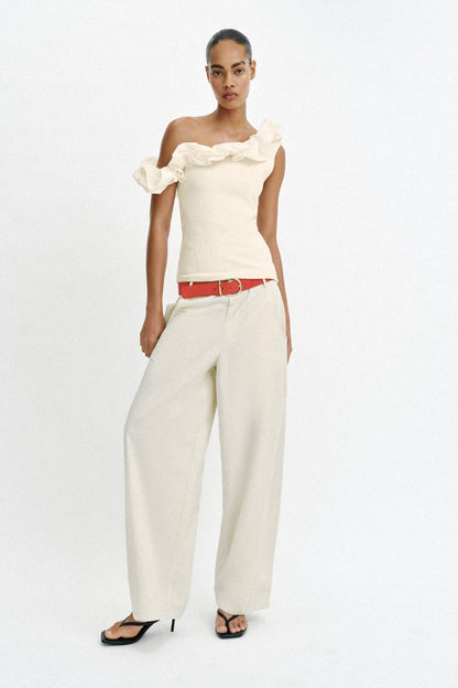 Top bouclé asymétrique
