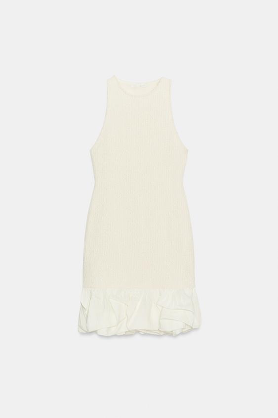 Robe contrastée en bouclé