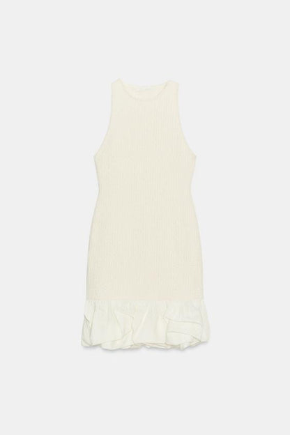 Robe contrastée en bouclé