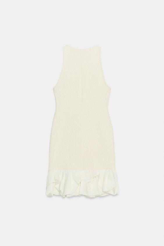 Robe contrastée en bouclé
