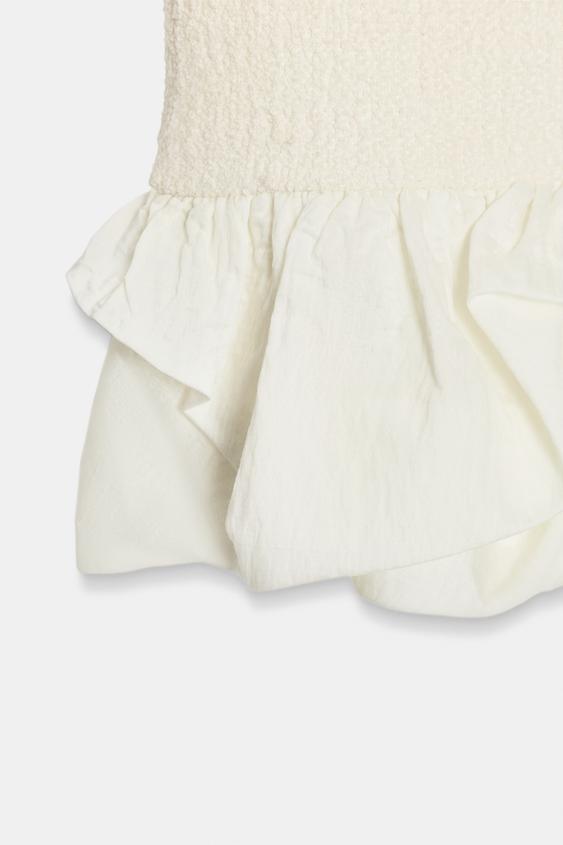 Robe contrastée en bouclé