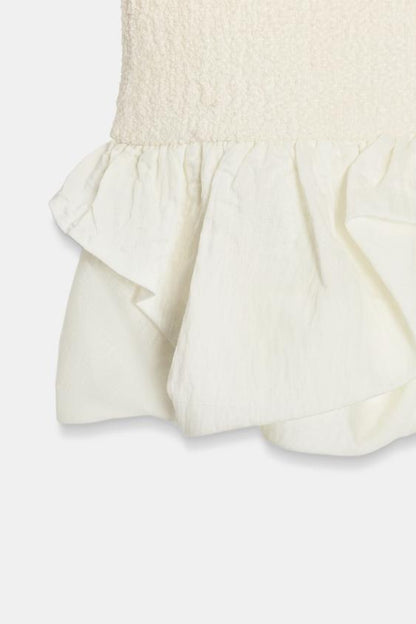 Robe contrastée en bouclé