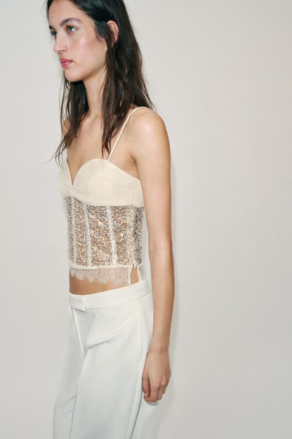 Top corset à sequins