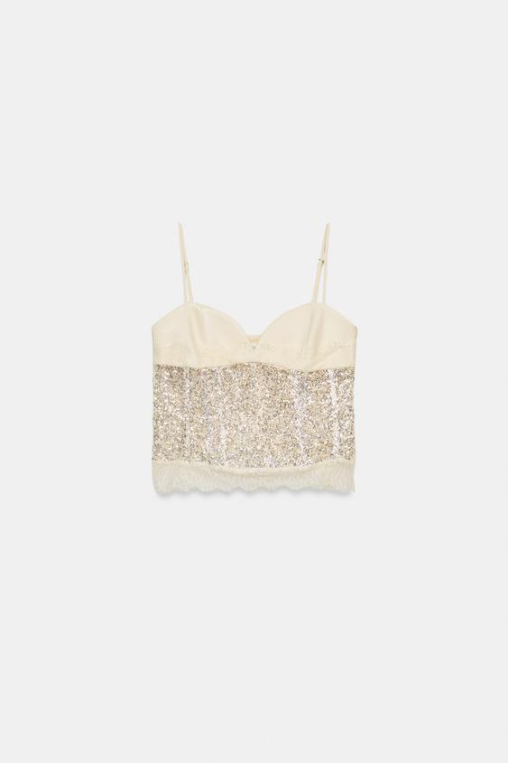 Top corset à sequins