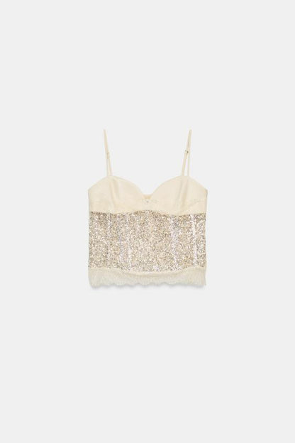 Top corset à sequins