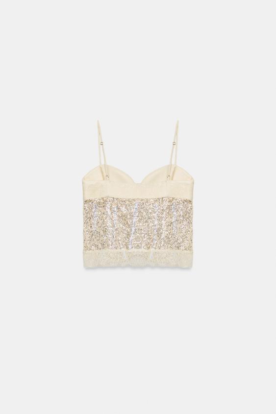 Top corset à sequins
