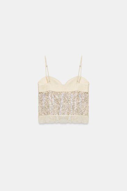 Top corset à sequins