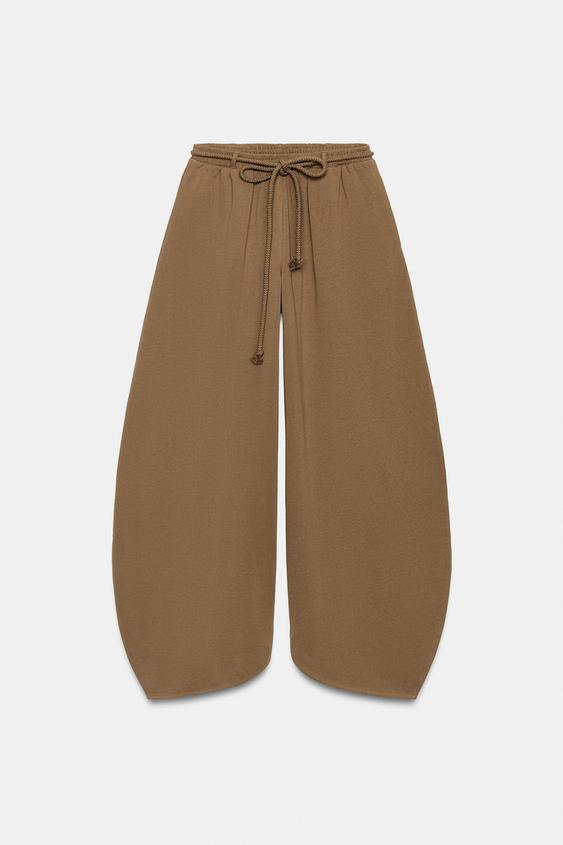 Pantalon coupe ballon en coton épais