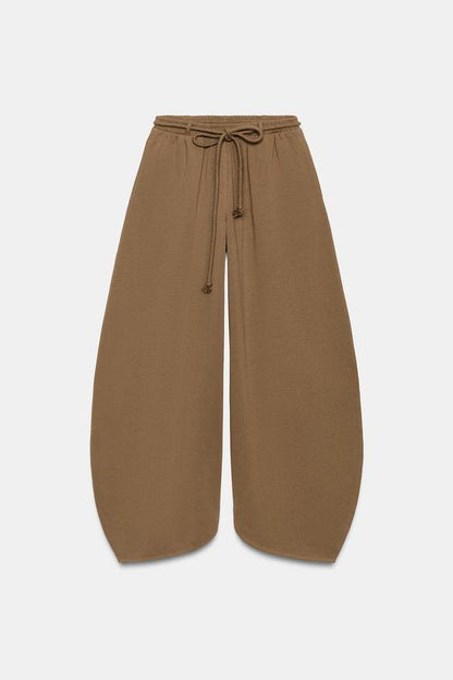 Pantalon coupe ballon en coton épais