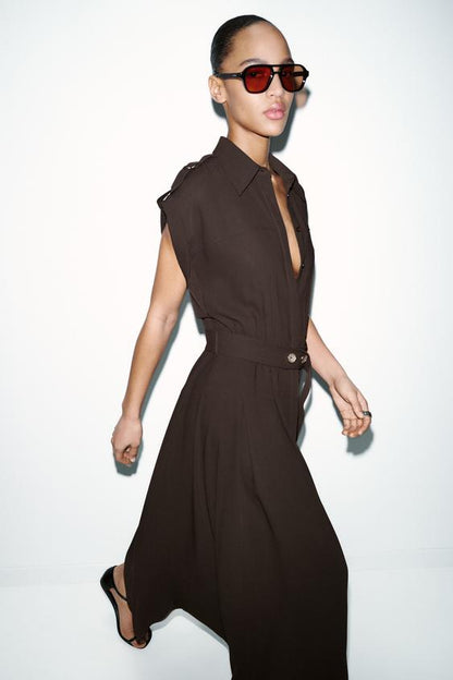 Robe midi avec ceinture