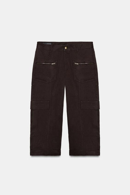 Pantalon cargo capri