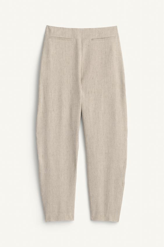 Pantalon à rayures en mélange de lin Édition limitée