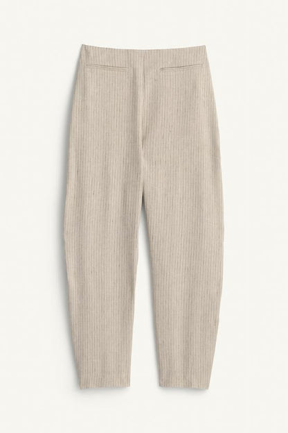 Pantalon à rayures en mélange de lin Édition limitée