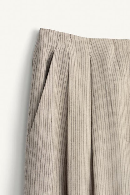 Pantalon à rayures en mélange de lin Édition limitée