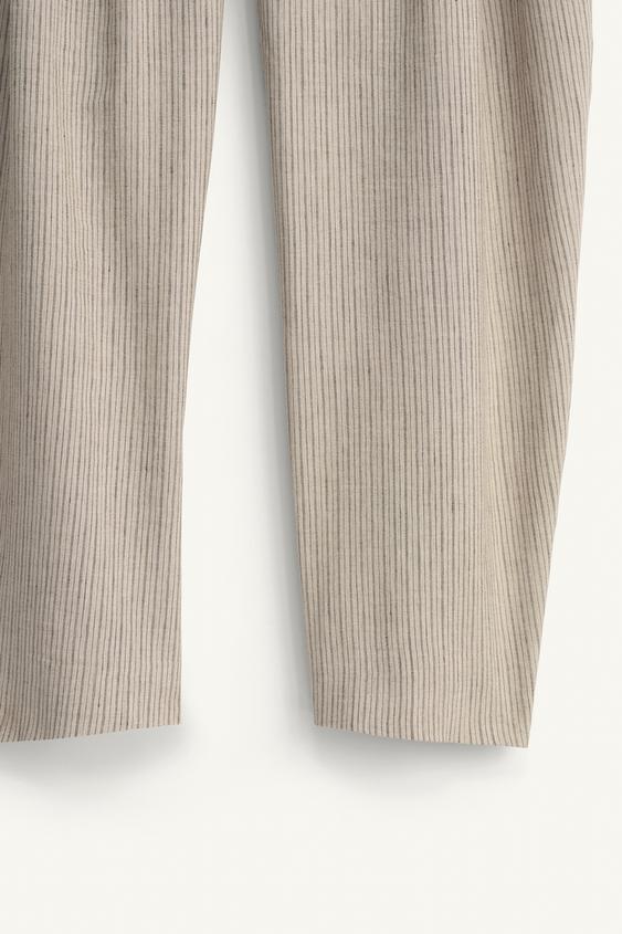 Pantalon à rayures en mélange de lin Édition limitée