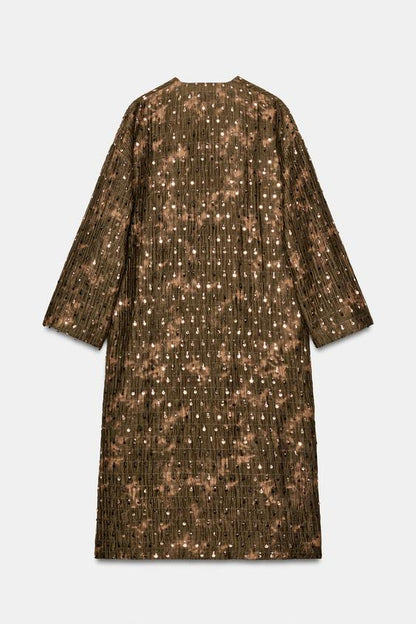 Veste longue kimono à sequins